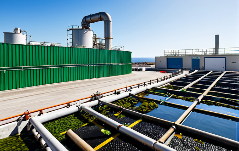 해양 바이오매스 에너지 - Algae Harvesting in Galicia** "A sunny coastal scene in Galicia, Spain, showcasing researchers harv... 해양 바이오매스 에너지 - Algae Harvesting in Galicia** "A sunny coastal scene in Galicia, Spain, showcasing researchers harv...
